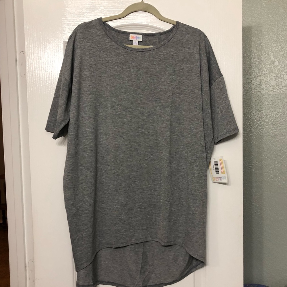Solid Grey T-shirt material Irma - Size Large